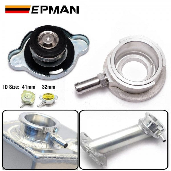 EPMAN Performance Aluminum Weld On Radiator Filler Neck 1.25" 32mm Radiator Inlet With Cap