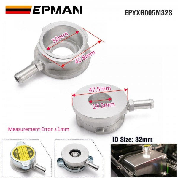 EPMAN Performance Aluminum Weld On Radiator Filler Neck 1.25