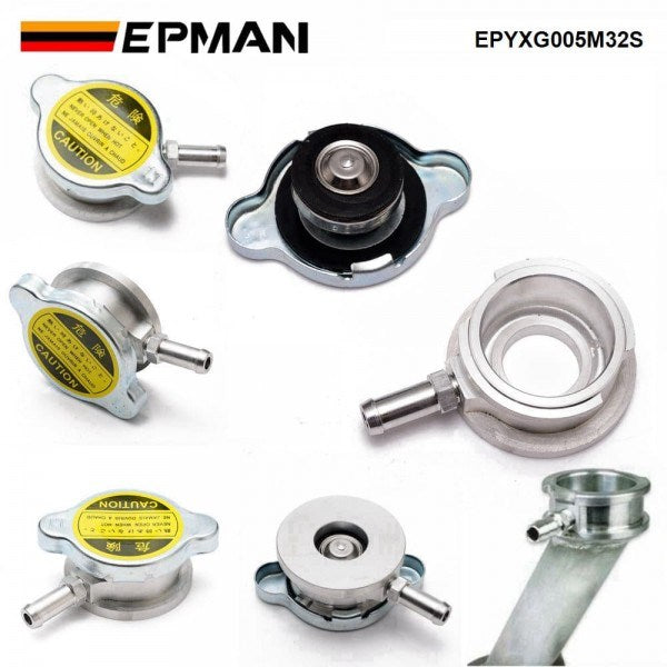 EPMAN Performance Aluminum Weld On Radiator Filler Neck 1.25" 32mm Radiator Inlet With Cap