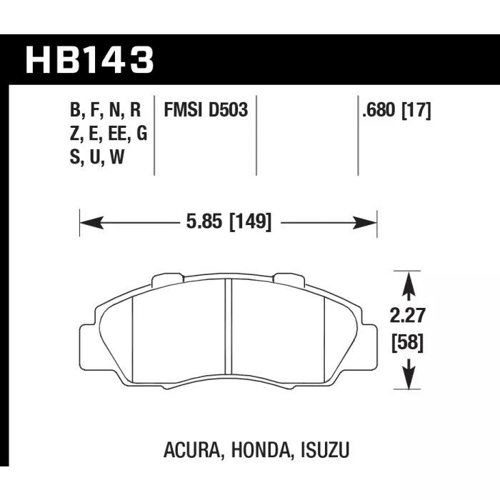 Hawk ER-1 Brake Pads Front - HB143D.680
