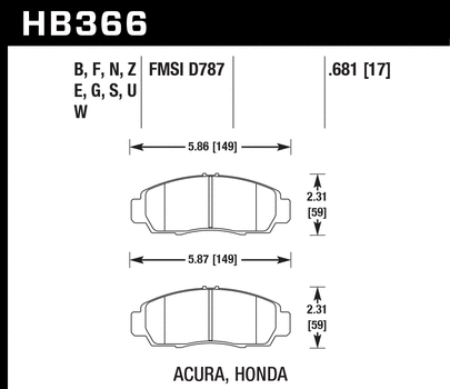 Hawk Performance HP+ Front Brake Pads - CL7