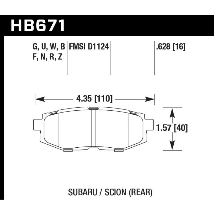 Hawk Performance HPS Rear Brake Pads - Street GT86, GR86