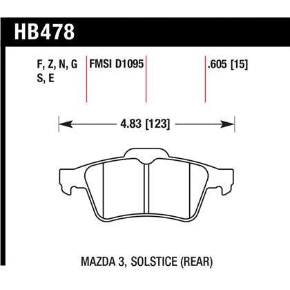 Hawk Performance Brake Pad Set HPS - 2007-08 MS3/2006-07 MS6
