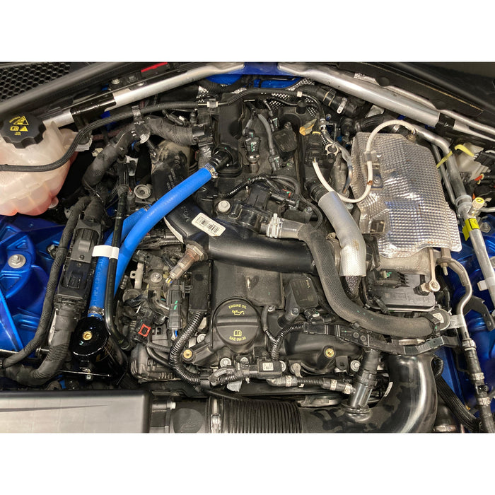 Alfa Romeo Giulia 2.0L Oil Catch Can kit available at Damond Motorsports