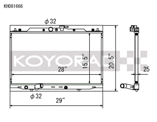 Koyo 04-08 Honda CL7/9 (MT) Racing Radiator - 25MM CORE