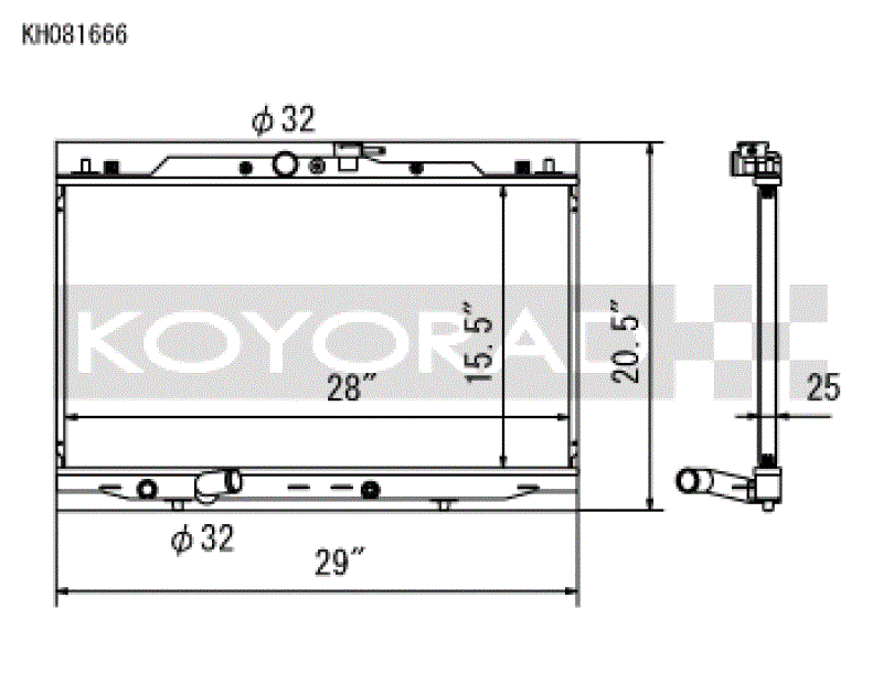 Koyo 04-08 Honda CL7/9 (MT) Racing Radiator - 25MM CORE