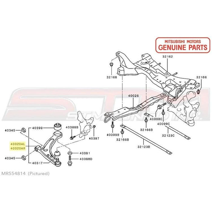 Mitsubishi Front Lower Control Arm (OEM) - Evo 7/8/9