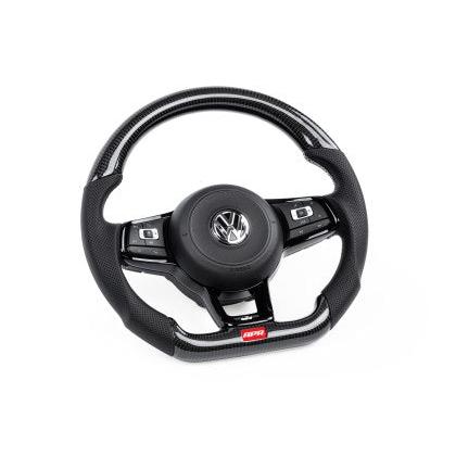 APR 15-26 Volkswagen Golf R/GTI/Jetta (MK7) Carbon Fiber/Silver Stitch Steering Wheel (Non Paddles)