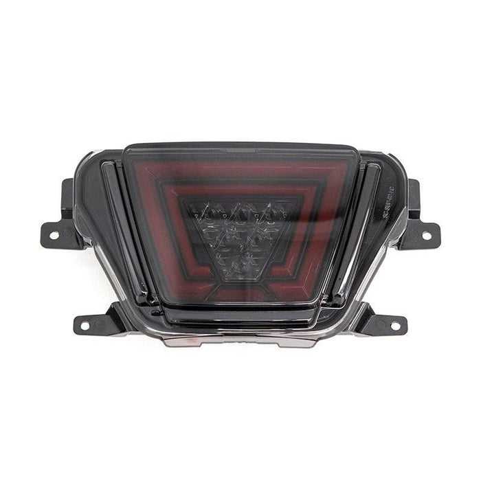OLM V1 F1 Style Rear Brake Fog Reverse Light (Smoke Lens Gloss Black Base Red Bar) - 2020 Sup