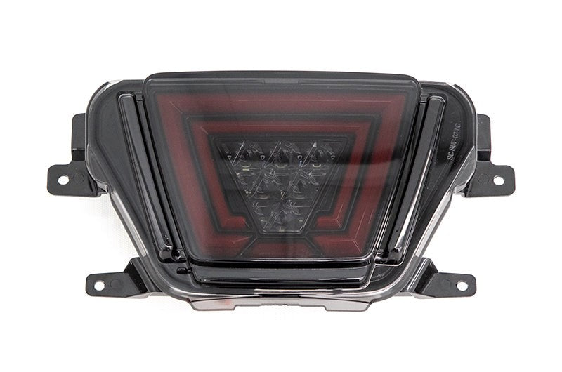 OLM V1 F1 Style Rear Brake Fog Reverse Light (Smoke Lens Gloss Black Base Red Bar) - 2020 Sup
