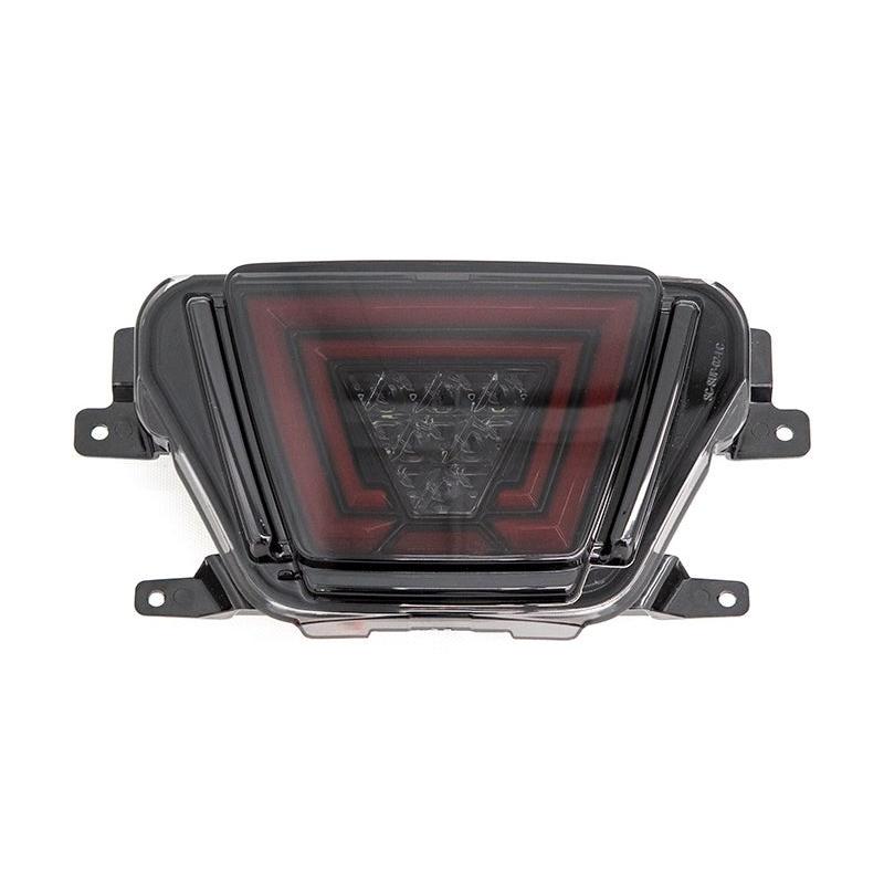 OLM V1 F1 Style Rear Brake Fog Reverse Light (Smoke Lens Gloss Black Base Red Bar) - 2020 Sup