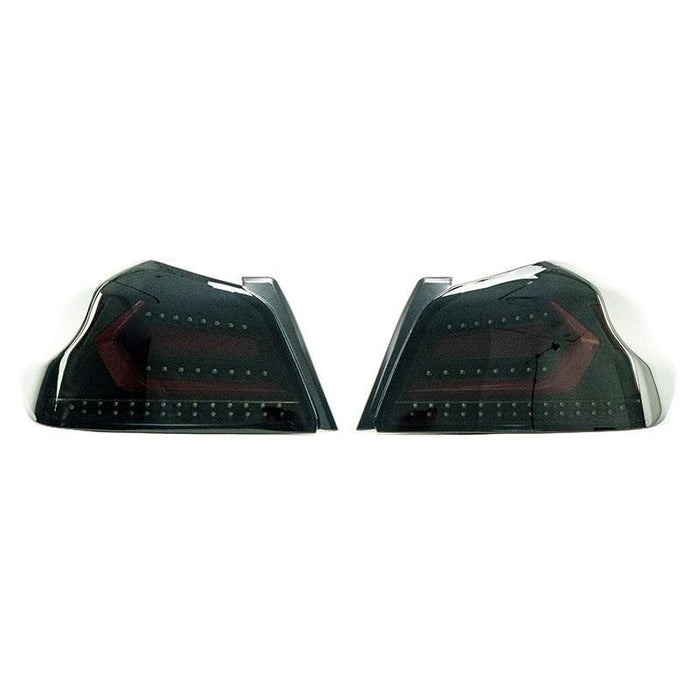 OLM Evolution Tail Lights (Smoked Lens Black Base Red Bar) - 15 WRX STI