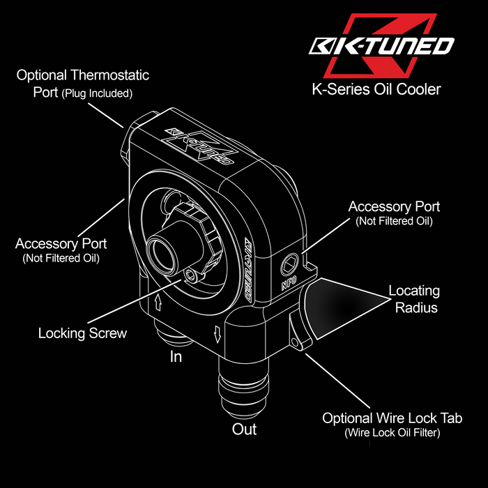 K-Tuned Oil Cooling Sandwich Adapter Plate