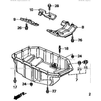Honda Genuine Oil Pan kit with bolts - Accord Odyssey/K20A6, K20B, K20Z2, K24A, K24A3