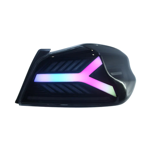 OLM Y-Spec LED Taillights (Smoke Lens White Optic w/RGB) - 2015-2021 WRX / STI