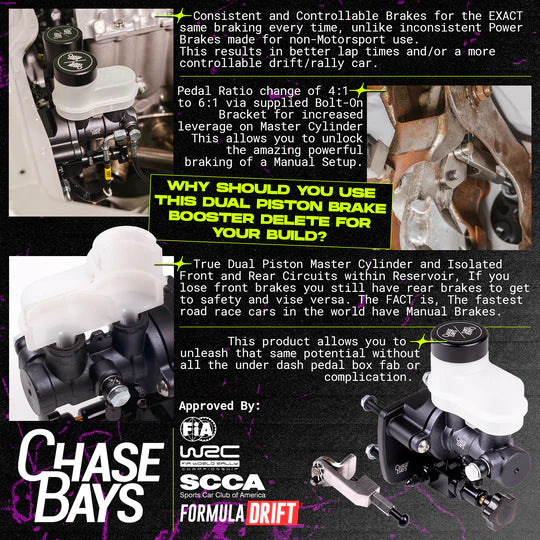 Chase Bays Dual Piston Brake Booster Delete with Bolt-On 6:1 Pedal Ratio - Subaru Impreza | WRX
