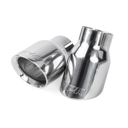 APR Double-Walled 3.5in Slash-Cut Tips - Polished Silver - Set of 2