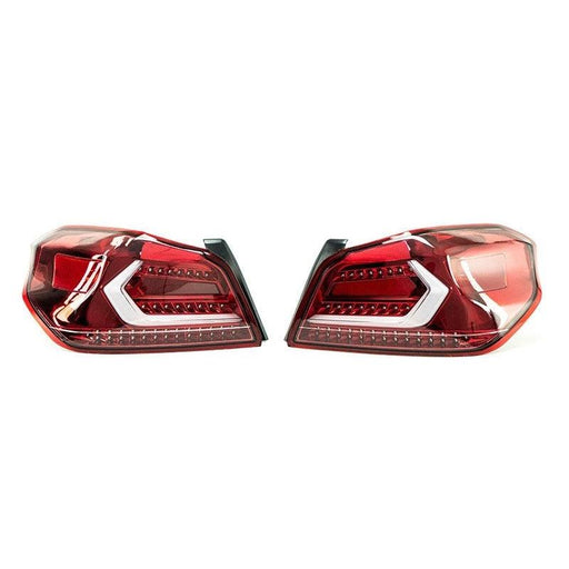 OLM Evolution Tail Lights (Clear Lens Red Base White Bar) - 15 WRX STI