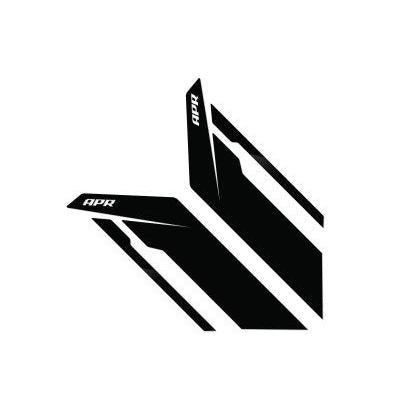 APR Sideburn Stickers - Black APR/Black Stripe (Pair)