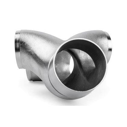 APR Cast T304 Stainless Steel Double Y-Splitter - 76mm to Quad 63.5mm (3in to Quad 2.5in)