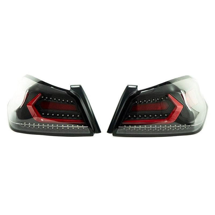 OLM Evolution Tail Lights (Clear Lens Black Base Red Bar) - 15 WRX STI