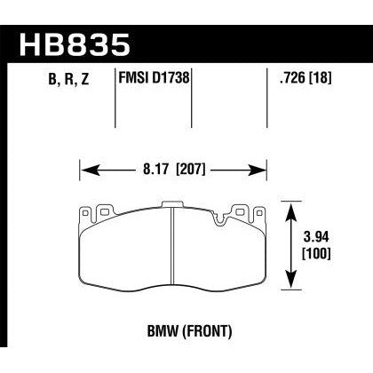 Hawk 15-19 BMW X6 M Performance Ceramic Street Front Brake Pads