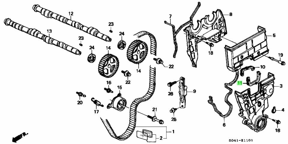 Honda Genuine Timing Cover Seals A (Top) and B (Bottom)