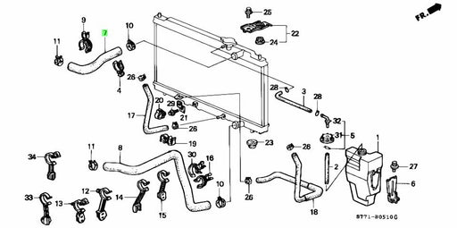 Honda Genuine Integra DC2 Type R Radiator Hoses - Upper and Lower