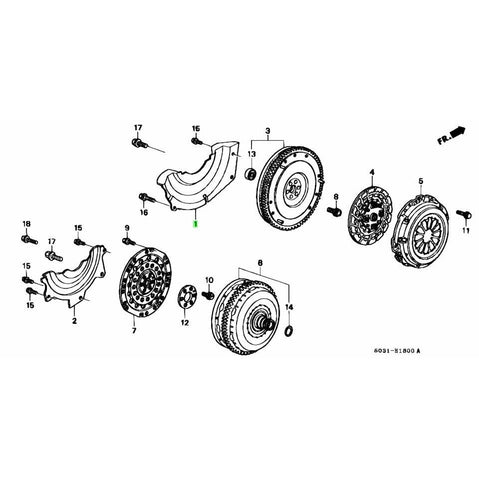 Honda Genuine Flywheel Cover - Honda B16A/B18