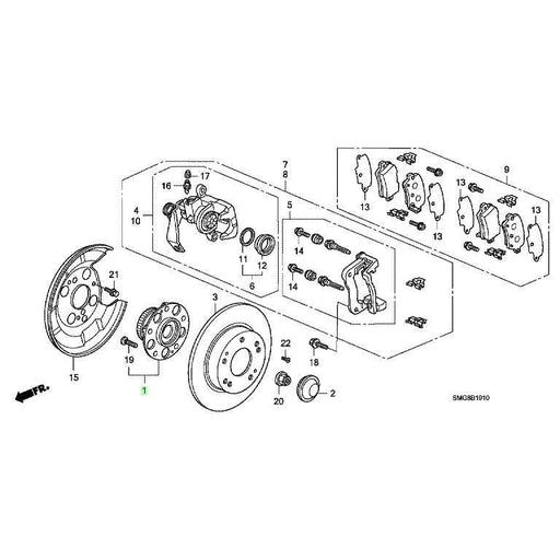 Honda Genuine - Rear Wheel Hub Assembly Inc Bearing - FD2