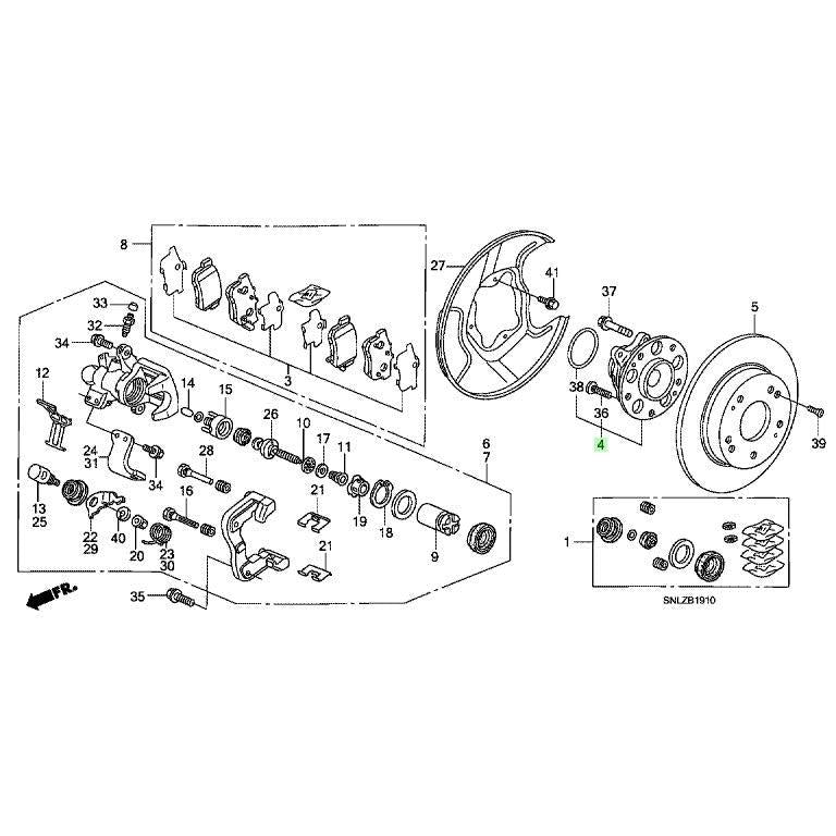 Honda Genuine - Rear wheel bearing assembly Civic FD2