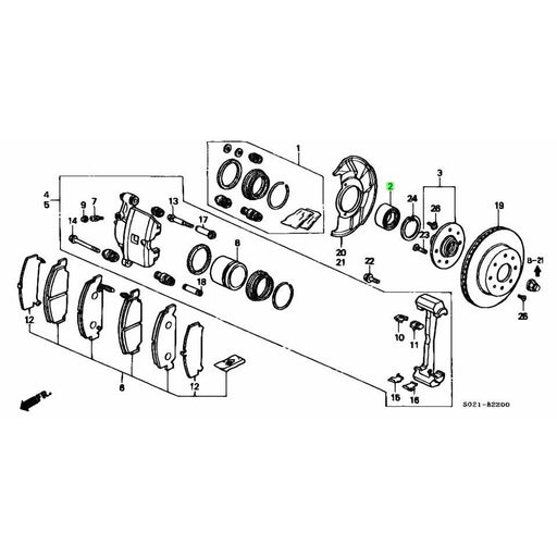 Honda Genuine Frtont Wheel Bearing - 240mm Rotors