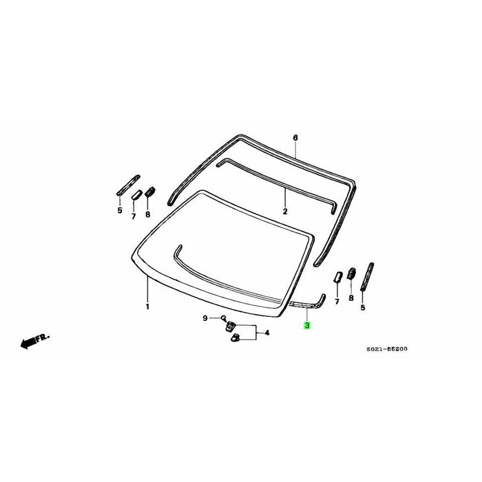 Honda Genuine Windscreen Moulding - EG Civic