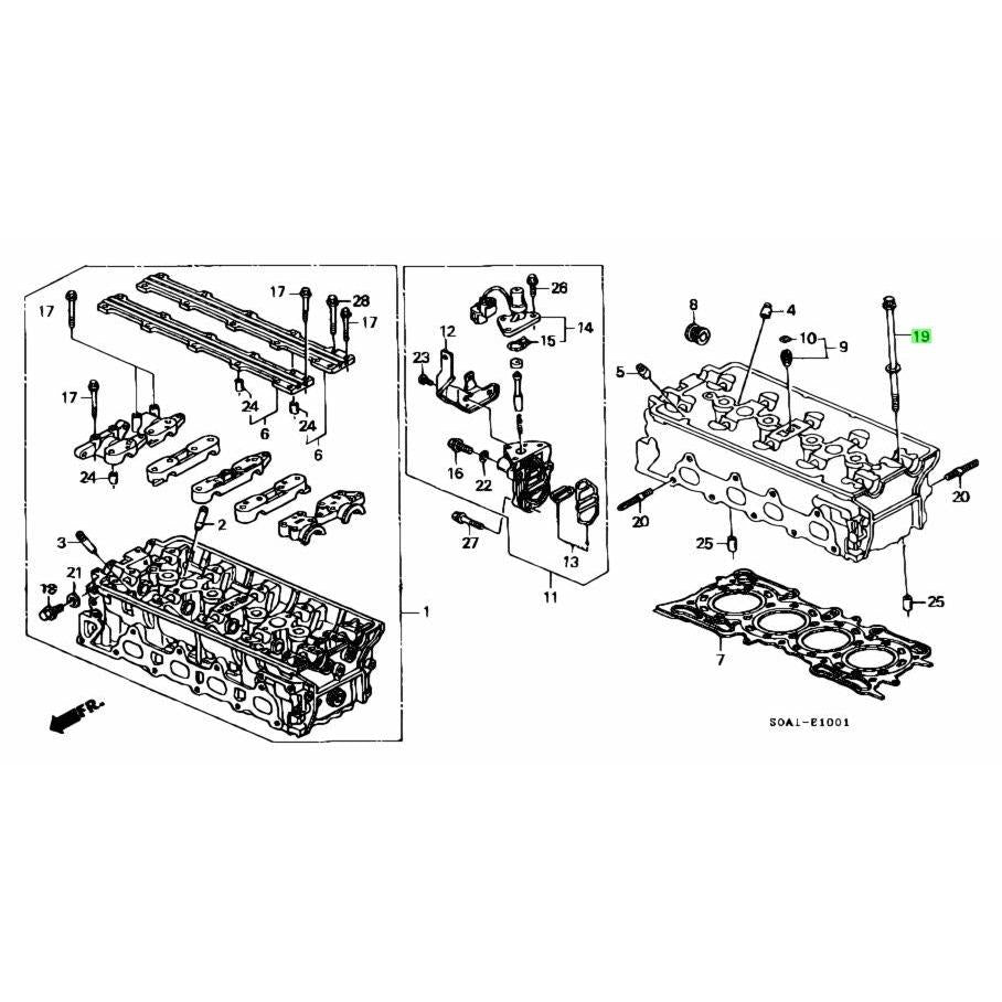 Honda Genuine Head Bolt - F20 DOHC