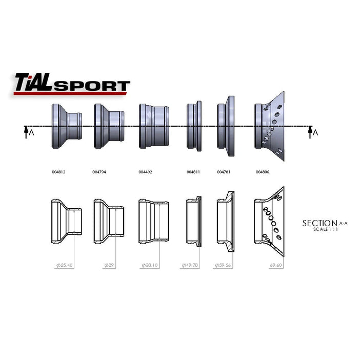 TiALSport QRJ BOV 1.0in Tube Flange