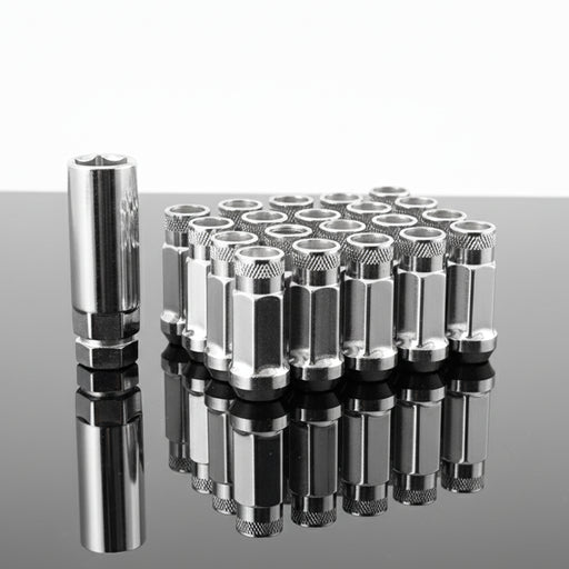 thumbnail image 2 of Z Racing Neo Chrome Steel Lug Nuts - 20Pcs M12x1.25 Open Extended 48mm With Key, Acorn Conical Spline 2 of 5