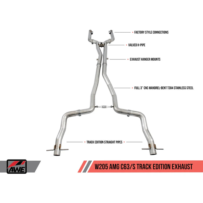 AWE Tuning Mercedes-Benz W205 AMG C63/S Sedan SwitchPath Exhaust System - for Non-DPE Cars