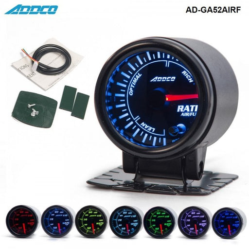 ADDCO - 52mm Universal Car Auto Air Fuel Ratio Gauge Meter LED 7 colours With Holder