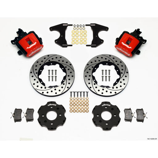 Wilwood Combination Parking Brake Rear 11In Kit Drilled Red 2.46Hub