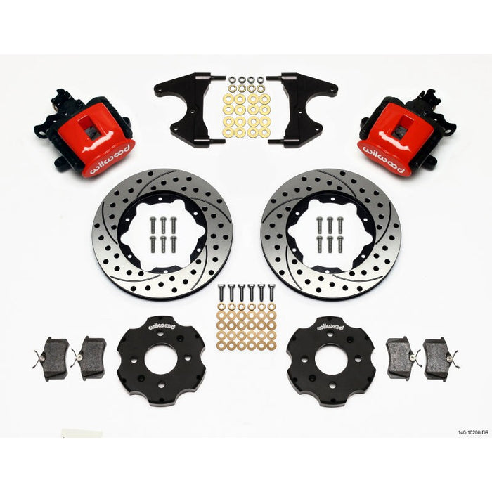 Wilwood Combination Parking Brake Rear 11In Kit Drilled Red 2.46Hub