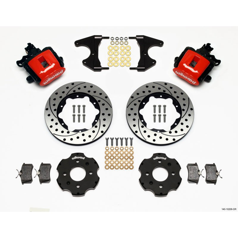 Wilwood Combination Parking Brake Rear 11In Kit Drilled Red 2.46Hub