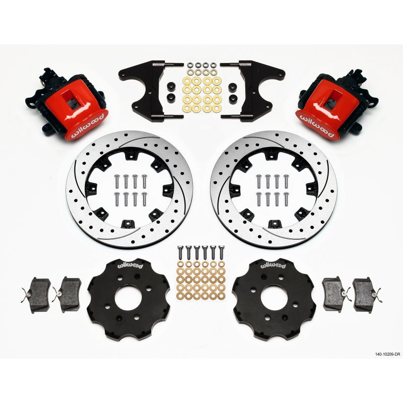 Wilwood Combination Parking Brake Rear Kit 2.46 Hub Drilled Red