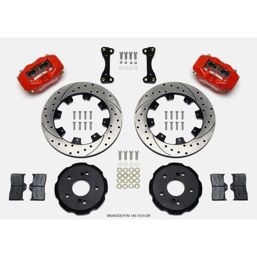 Wilwood Forged Dynalite Front Hat 12.19In Kit Drilled Red