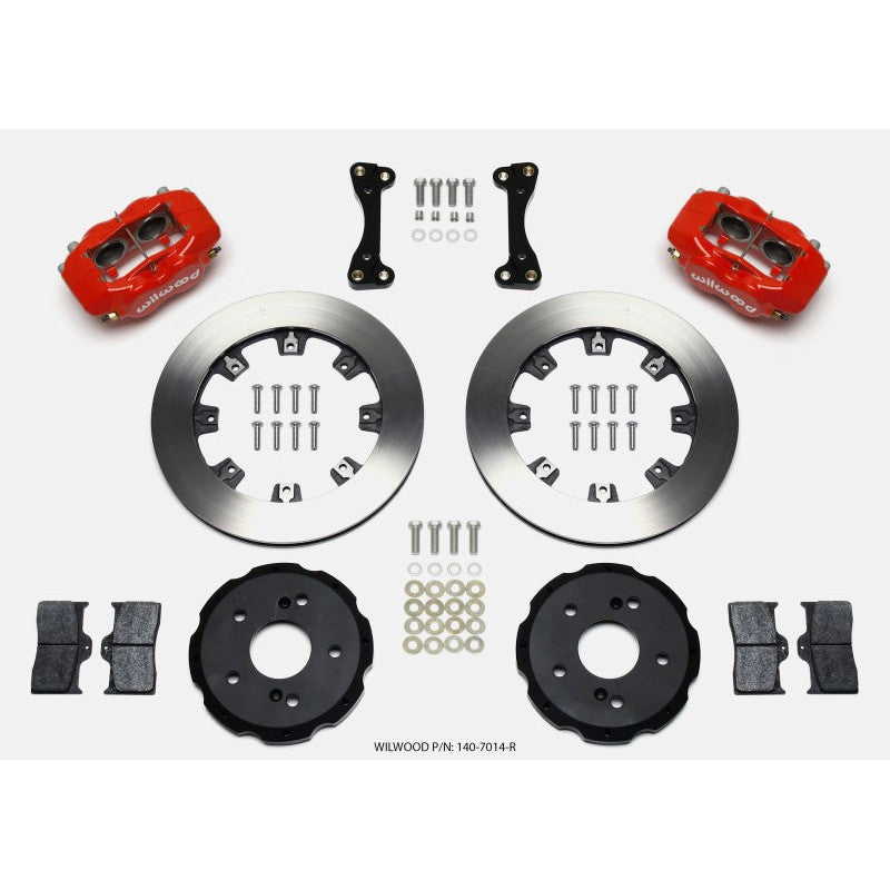 Wilwood Forged Dynalite Front Hat 12.19In Kit Red