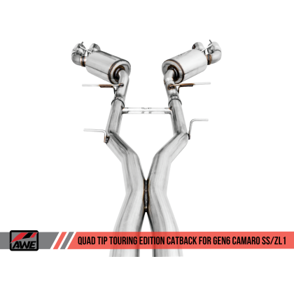 AWE Tuning 16-19 Chevy Camaro SS Non-Res Cat-Back Exhaust -Touring Edition (Quad Chrome Silver Tips)