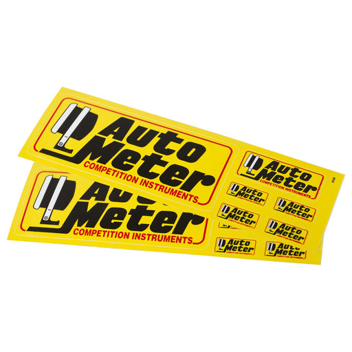 AutoMeter Decal Sheet, Mini-Assorted, Yellow, 'Competition Instruments'