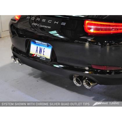 AWE Tuning 991 Carrera Performance Exhaust - Chrome Silver Tips