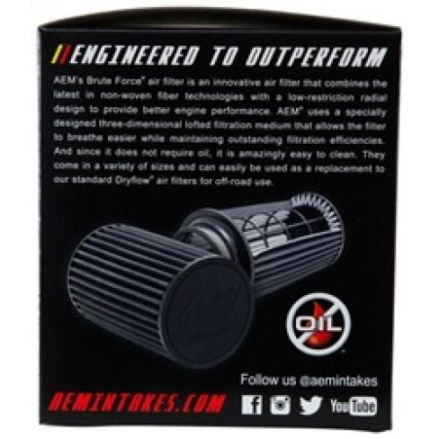 AEM 2.5 inch x 5 inch DryFlow Air Filter
