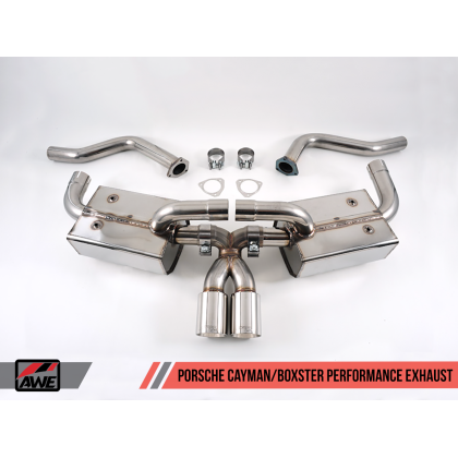 AWE Tuning Optional Porsche 987 Cayman/S Boxster/S Muffler Tip Set - Polished Silver
