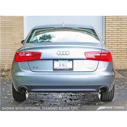 AWE Tuning Audi C7 A6 3.0T Touring Edition Exhaust - Dual Outlet Diamond Black Tips